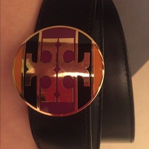 Tory Butch, navy and purple belt