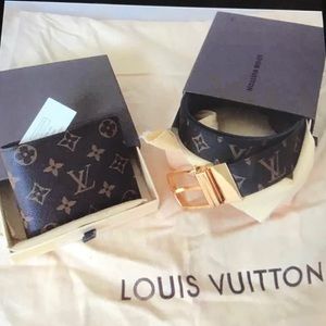 Men's LV belt and wallet set