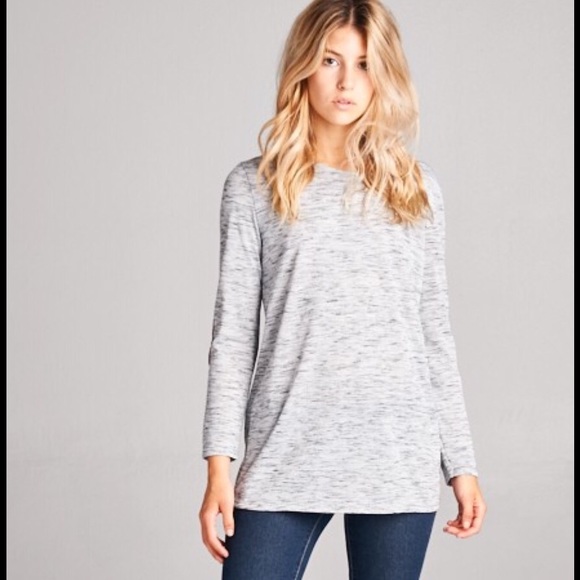 Gray Button Back Top - Picture 2 of 2