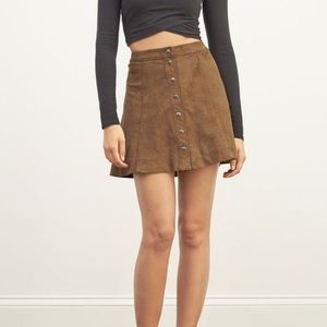 Suede Button Up Skirt