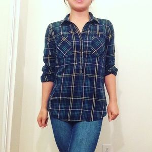 Old Navy Dark Green/Yellow Flannel