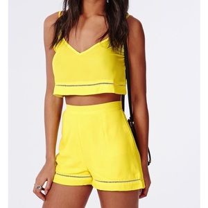 NWT MISSGUIDED 💋 YELLOW LADDER DETAIL CO ORD