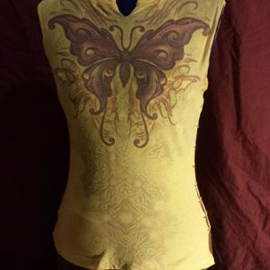 Revamped Butterfly Safety Pin Shirt - Small