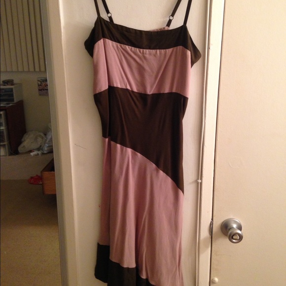 Tan and green summer dress