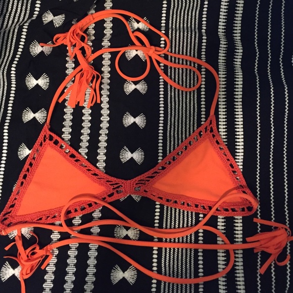 Orange Andy acacia swimwear top