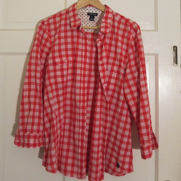US POLO ASSN. - Red Plaid Button-Up Shirt