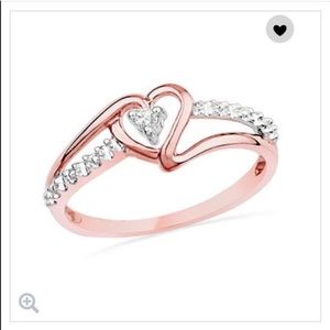 Diamond Accent Heart Promise Ring in 10K Rose Gold