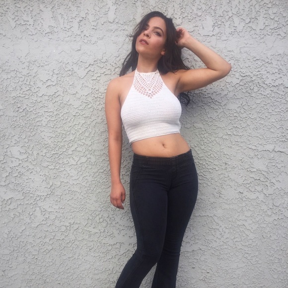 Super Cute White Crochet Halter!