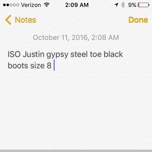 ISO Justin gypsy steel toe boots