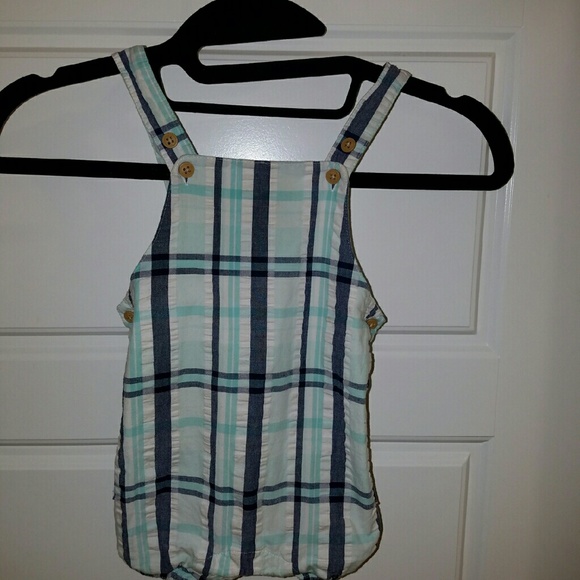 Janie and Jack Plaid Shortalls