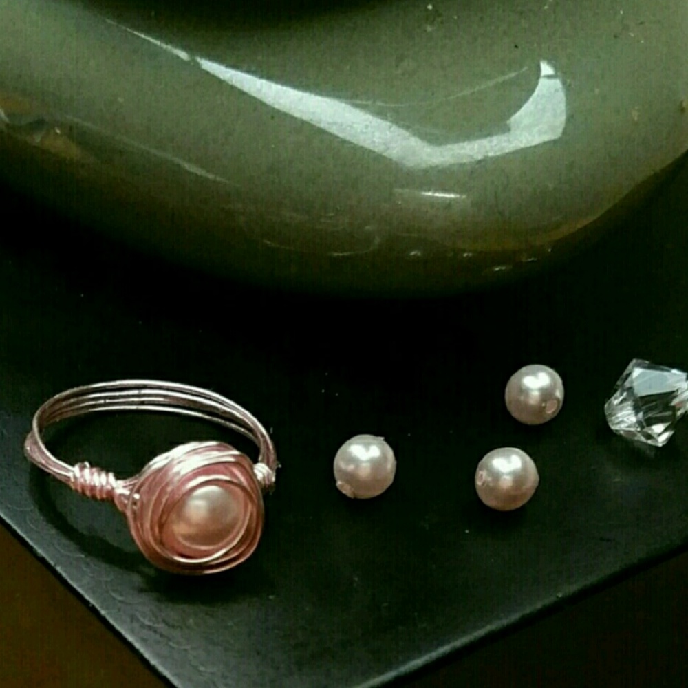 Brand New, Soft Pink Swarovski Pearl Wrap Ring