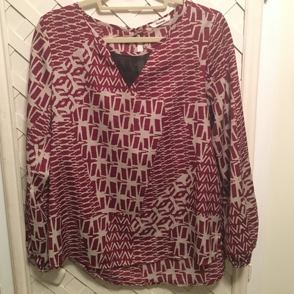 fab'rik garnet/black printed blouse