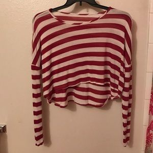 ASOS cropped long sleeve striped sweater