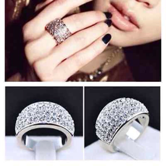 🆑 Silver and Crystal wide band - Picture 4 of 4