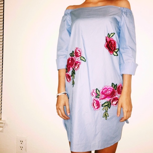 ZARA off shoulder dress with patches