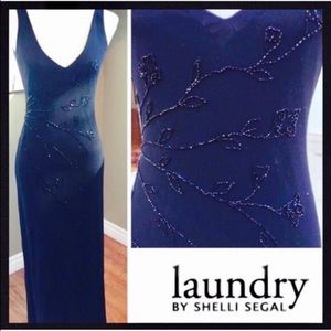 Laundry by Shelli Segal Beaded Backless Gown, 6