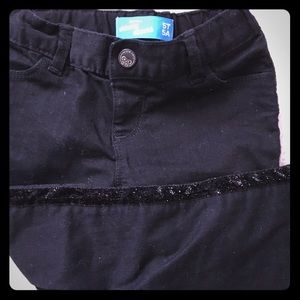 Black old navy pants with sparkled stripe
