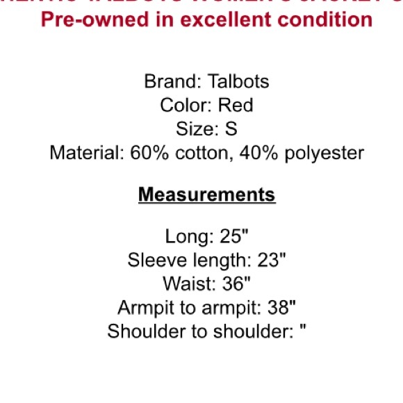 Preloved Talbots Red Unique Blazer Size S - image 4