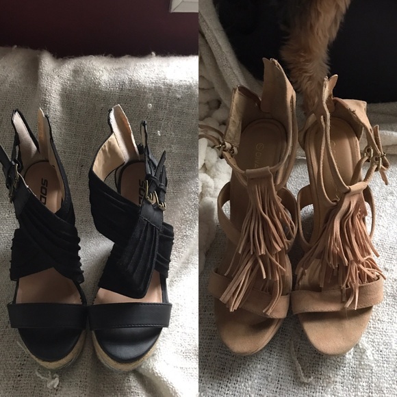 BUNDLE: Black and Nude Wedges