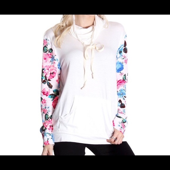 floral hooded sweatshirt