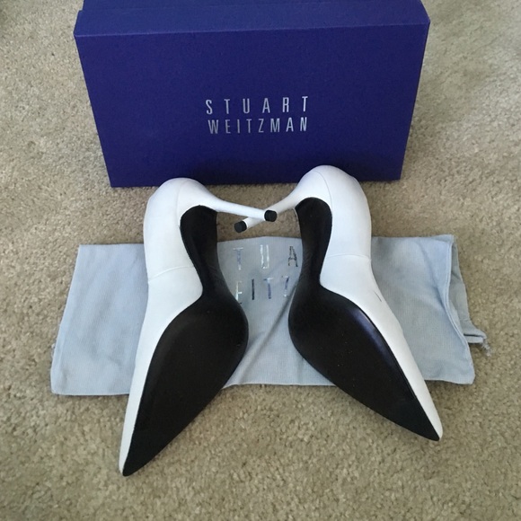 NIB Stuart Weitzman $425 white nouveau size 8M - Picture 5 of 6