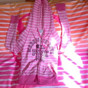 Vs pink hoodie zip up