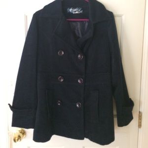 Navy velour peacoat