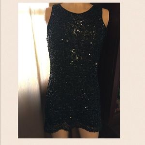Black sequins cocktail dress