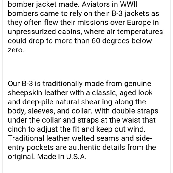 B-3 Flight Jacket Bomber Jacket - Picture 4 of 4