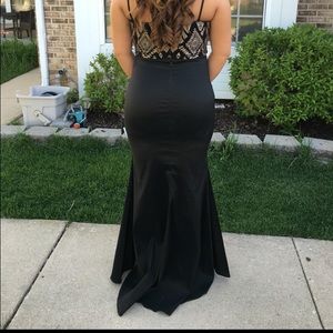 black and gold 2 piece prom dress✨