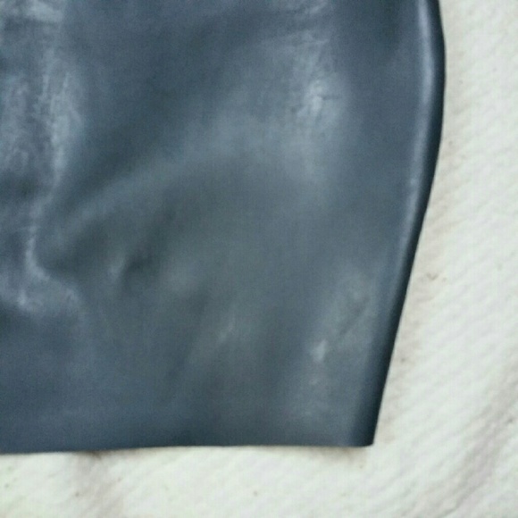 SOLD Pewter Silver Latex Mini Skirt - Picture 2 of 2
