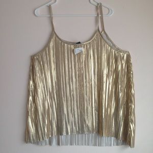 H&M Gold Metallic Swing Tank Top