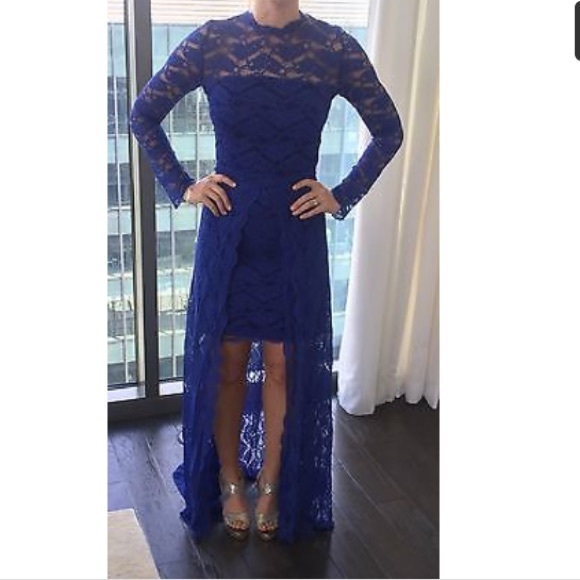 ALEXIS Blue Lace Dress with detachable long skirt from Revolve - Picture 7 of 7
