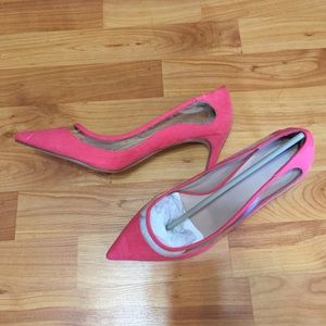 Pink see through pumps size 11