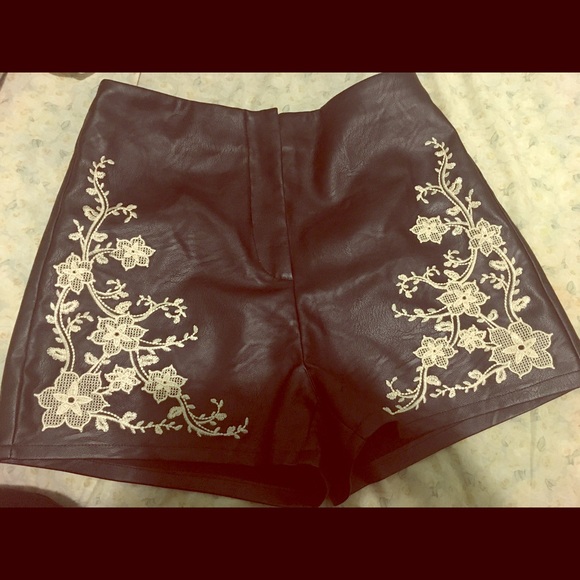 Faux leather shorts