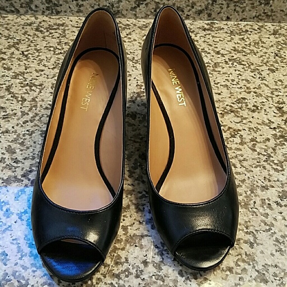 Nine West peep toe wedges