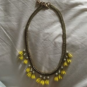 New banana republic yellow and crystal necklace
