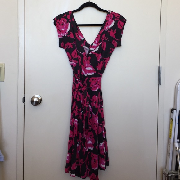 DVF floral print silk jersey wrap dress
