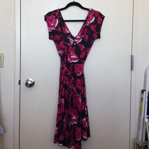 DVF floral print silk jersey wrap dress