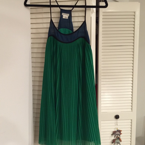 Flowy green and blue dress