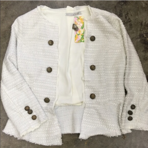White Tweed Cropped Jacket