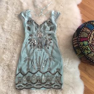 Vintage Blue Gatsby Dress