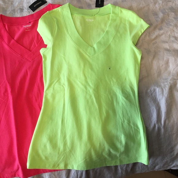 Two Sexy Stretchy Tops & Lime Green And Hot Pink - Picture 4 of 4