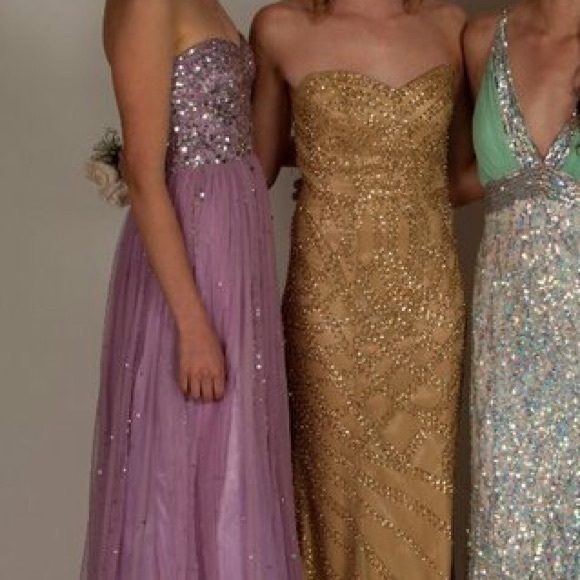 Adrianna paper pink / purple sequin ball gown - Picture 3 of 4