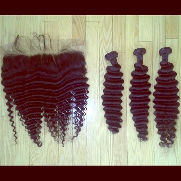✨LUXURY DEEP WAVE BRAZILIAN HAIR BUNDLE + FRONTAL✨ main image 5