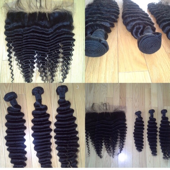 ✨LUXURY DEEP WAVE BRAZILIAN HAIR BUNDLE + FRONTAL✨