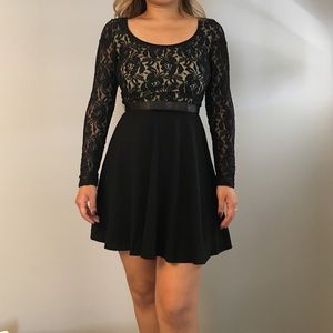 Bebe Lace Fit and Flare dress