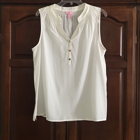 ❌SOLD❌ Lilly Pulitzer White Sleeveless Blouse
