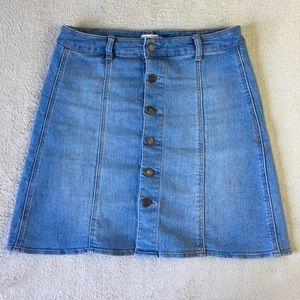 Denim Skirt With Front Buttons
