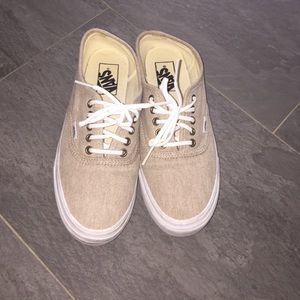 Women's Canvas Tan Vans size 7.5